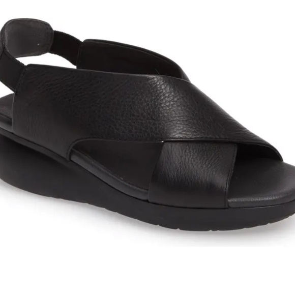 𝅺Camper balloon leather slingback wedge sandal 10 - Picture 1 of 7